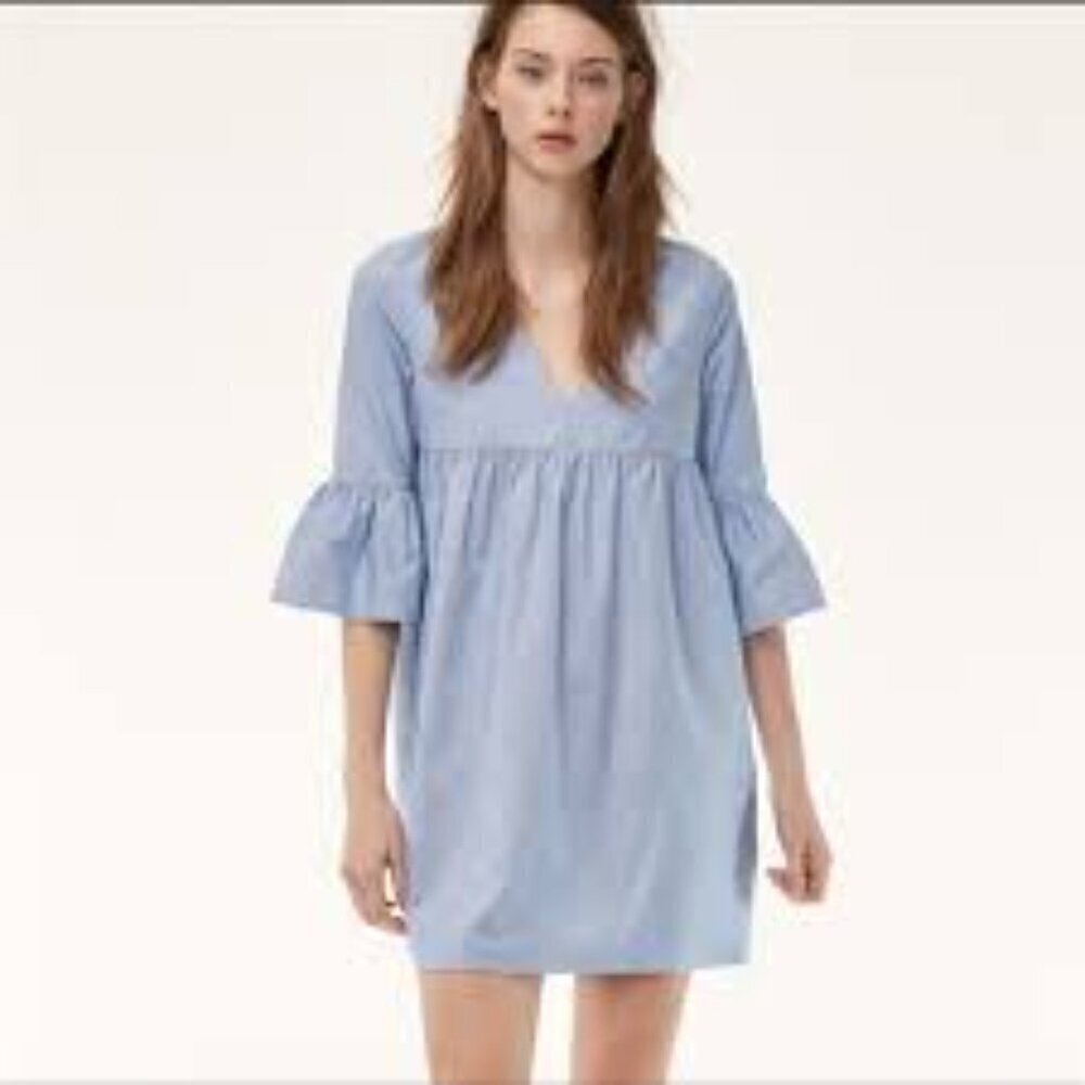 Zara Trafaluc Womens Babydoll Mini Dress Size M Short Underneat Lavender Cotton